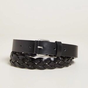 MaxMara Black Braided Leather Belt